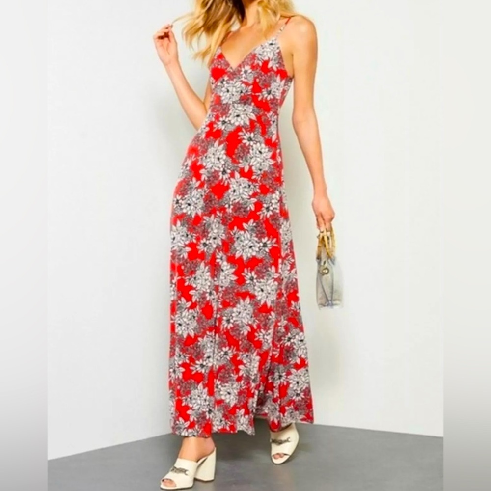 Vince Camuto Red floral print knit maxi dress in XS